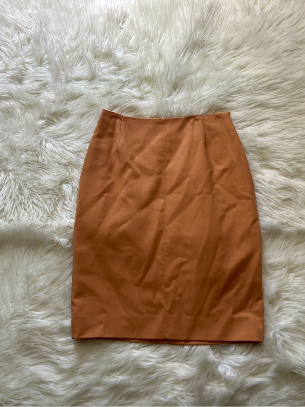 Doncaster Rust Orange Pencil Skirt 99% Wool